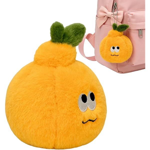 Amazon.co.jp: [Ghuyrrt] オレンジ ぬいぐるみキーホルダー もこもこ