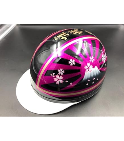 Amazon.co.jp: 艶あり やられ富士日章 コルク半 ヘルメット 旧車