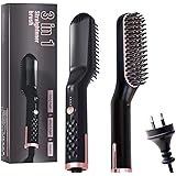 JORAGO Beard Straightener Comb, Hair Straightener Brush for Men Heated Beard Brush Ceramic Hair Brush