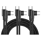 KOYOKOMA USB Type-C ケーブル 3本セット 25cm 1m 2m 3m 片側 L字型 PD対応 Type-C to C MAX 3A USB C タイプ C 急速充電 データ転送 スマートフォン タブレット （2m+2m+2m）