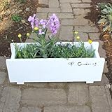 木製　国産　スリムプランターW450 ホワイト