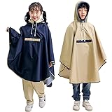 [mitsuhada] レインコート キッズ 【最新シリーズ】紐調整付き 「男の子 女の子 男女両用」 ランドセル対応 雨風防ぐ ポンチョ タイプ 子供 雨具 カッパ 携帯バッグ付き レインウェア