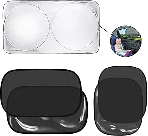 Amazon Smartlegend 5枚セット サンシェード 車用 遮光 142 67cm 畳み方 Suv車 普通車に適用 ガラス用 断熱 99 日よけ カーサンシェード 紫外線対策 遮熱 Uvカット 日差し ガード 折り畳み メッシュデザイン 収納バッグ付き 簡単着脱 シルバー ブラック 車 バイク