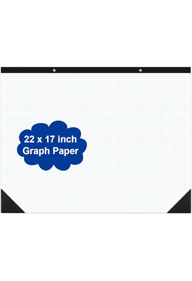 AUKSales TOP Sturdy Graph Desk Pad (Pack Of 2), 22"x17", 1/4 Quad Grid, 50 Sheets Per Pad, Precise Notetaking, Sketching, Ideal For Engineers, Architects, Designers, Mathematician & Draftsmen
