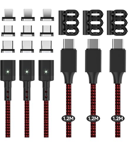 Amazon.co.jp: Type-C端子×3枚(No cable) 丸7PIN マグネット 急速充電