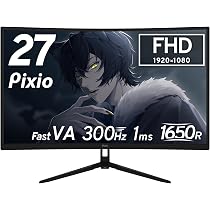 Amazon.co.jp: Pixio ゲーミングモニター PXC279 Wave 湾曲 ブラック