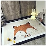 ベビーマット　プレイマット　テントマット　かわいい　すべりどめ　人気 (狐)