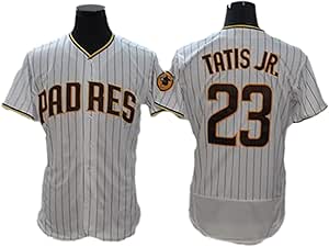 Amazon 本物の野球ユニフォーム ファンのためのスポーツウェア Padres 23 Tatis Jr 13の男性と女性の野球ユニフォーム ストレッチ 通気性 速乾性のある Tieon Tシャツ カットソー