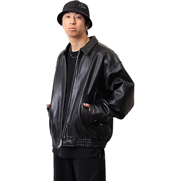 Amazon | [ビームス] ブルゾン レザー ボマージャケット メンズ