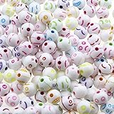 gresorth 400個ラウンドアクリルビーズ式ビーズDIY手作りネックレス、子供の教育7 x 7 mm