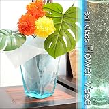 MANJA GCT-0200 バリ雑貨 バリガラス 角柱型 フラワーベース 花瓶 H22cm 【 花瓶 陶器 花器 ガーデニング ベース アジアン雑貨 】