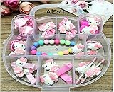 【WE●LOVE】ヘアピン アクセサリー　3点セット　カラフル　カートゥーン収納ボックス　髪飾り　ちょう結び　七五三　出産祝い お宮参り 記念写真 (Aセット)