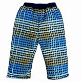 スノーパンツ 防寒 ズボン ベビー 男の子 千鳥柄 中綿入り パンツ ブルー 80