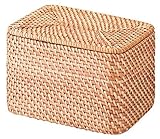 無印良品 重なるラタン長方形ボックス・フタ付 26×18×16cm