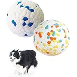 犬おもちゃ 2個入り 犬用ボール 犬噛むおもちゃ、耐久性、安全な非毒性E-TPU材料製、歯のクリーニング、弾力性、洗える、きれいに簡単に、大中小型犬に適用 運動不足 ストレス解消、屋内と屋外に適した使用を促進します (7.5cm)