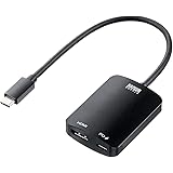 サンワダイレクト Type-C HDMI 変換アダプタ 4K/60Hz HDR対応 PD100W iPad/Switch 有機ELモデル対応 ケーブル長20cm ブラック 500-KC038
