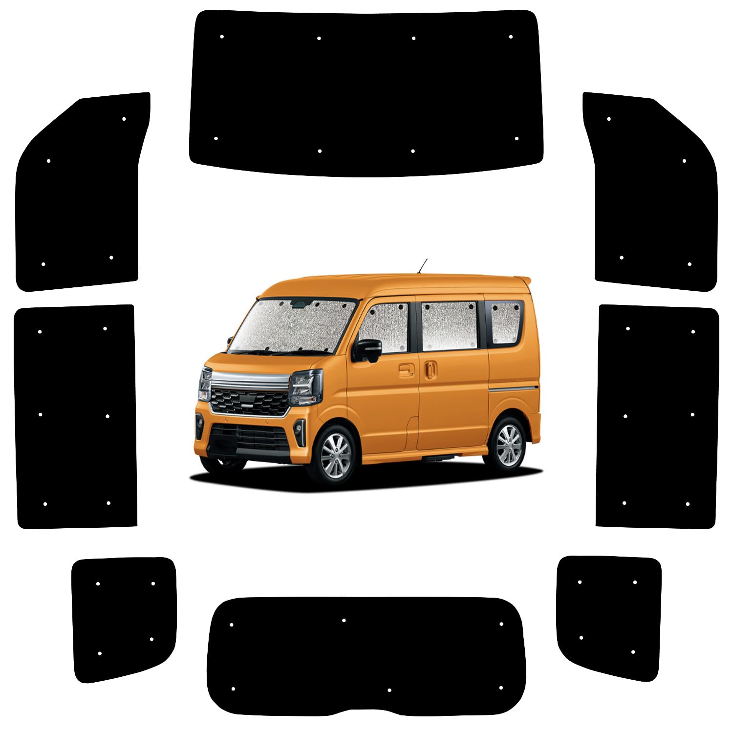 趣味職人 シームレスライト サンシェード 新型 エブリイ DA18系 DA18V DA18W バン ワゴン 対応 『05s-g030-sa』 | 【日本製】,車,専用,カーテン,車中泊,グッズ,1台分,日除け,日よけ,目隠し,断熱,暑さ対策,遮光,ア