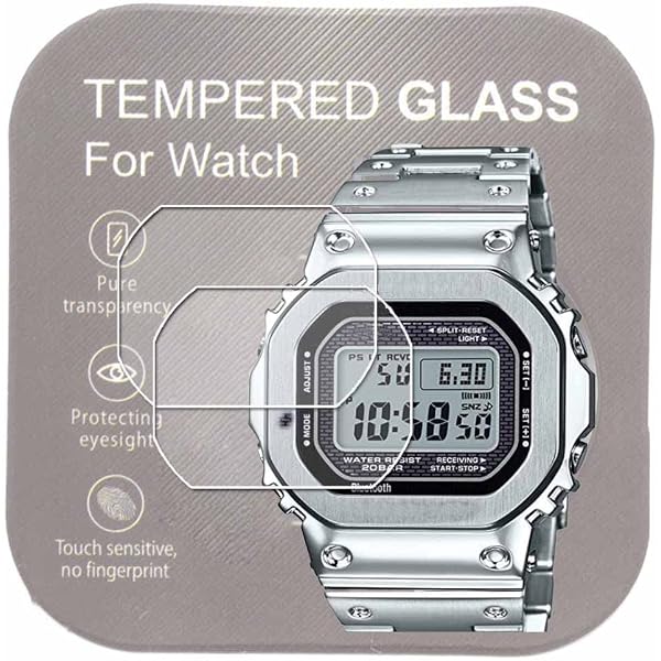 Amazon.co.jp: [2枚入り]For 腕時計GMW-B5000-D1 用9H強化ガラス