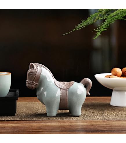Amazon.co.jp: 干支 置物 馬 馬 置物 インテリアオブジェ 陶器 雑貨