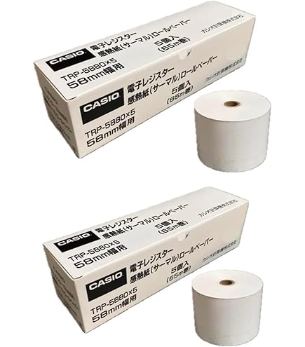 Amazon | カシオ レジ用ロールペーパー 5個入 TRP-5880HX5