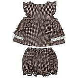 《秋冬春対応》(日本製) Pample Mousse(パンプルムース) ダンボールニットドット柄ミルキースーツ 80cm/BR NO.DP-73455