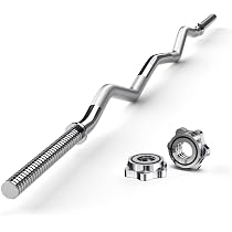 Amazon | ExtreSpo バーベルシャフト 120cm 25mm Wバー ezバー