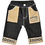 2017年 春物 ZOOMIC ズーミック ニットデニム 折り曲げ ７分丈パンツ ブラック-ポケ:ベージュ◇95cm