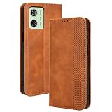 For モトローラ moto g64y 5G ケース motorola moto G64 5G / moto G64y 5G カバー 【Kibnco】手帳型 合成皮革 内蔵マグネット カードポケット カード入れ スタンド機能 スマホケース (ブラウン)