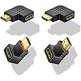 サムコス HDMI L型変換アダプタ 4個セット 延長コネクタ 90度 270度 オス メス コネクタ ケーブル向き変更 中継 TV オスーメス PC対応 狭い場所対応 延長器 ミニプラグ コネクター 金メッキ HDMI1.4 1080p