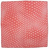 和のやさしさ ガーゼハンカチ 麻の葉 レッド 二重合 約34×34cm