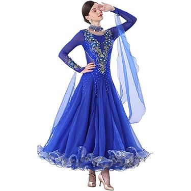 水色 フレアスリーブ 社交ダンスドレス 社交ダンス用 花柄ドレス