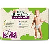 Happy Little Camper Ultra-Absorbent Premium Natural Baby Nappies, Walker, Size 5 (13+ kg), 25 Count