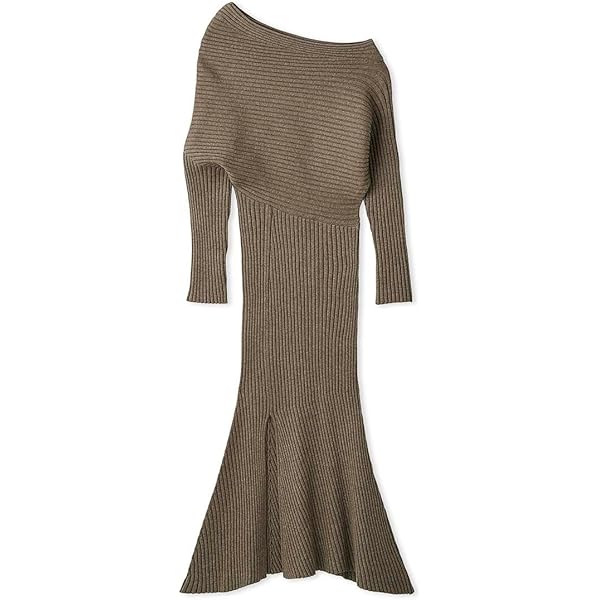 Amazon.co.jp: ツイードニットワンピ SWNO244114BLKF : ファッション