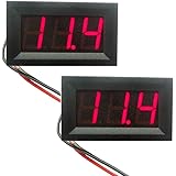 VKLSVAN 2個セット 0.56" 3線 DC0-100V 赤 LED デジタル 電圧計