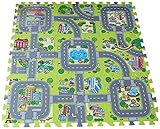(ラボーグ) La Vogue キッズ パズルマット EVA ジョイントマット 赤ちゃん ベビー 知育 プレイマット 子供 フロアマット 都市道路 9枚セット 組み立て 滑り止め