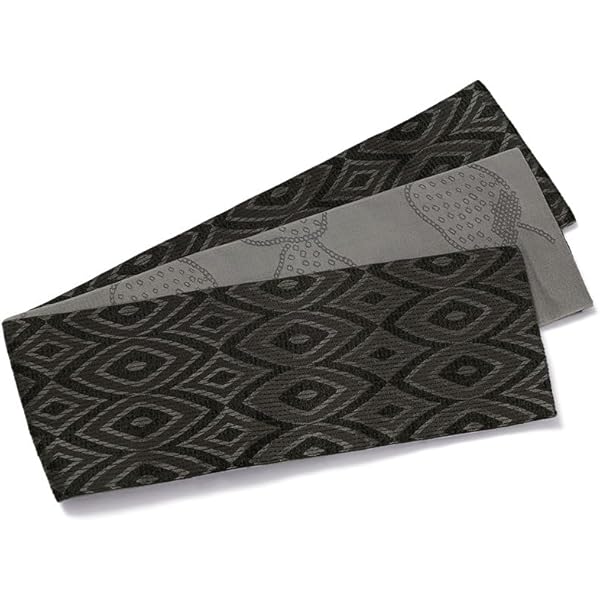 撫松庵 半幅帯 月 刺繍 黒 ブラック 絽 日本製 半巾帯 長尺 夏