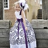 レースタッチのダマスクドレス「Damask Girls Dress with a Touch of Lace」2歳から12歳 (7-8 years)