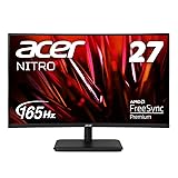 Acer ゲーミングモニター Nitro ED270RPbiipx 27インチ湾曲 VA 非光沢 フルHD 1500R 165Hz 5ms(GTG)FreeSync Premium HDMI1.4 VESAマウント対応 チルト フリッカーレス ブルーライト軽減 フレームレスデザイン