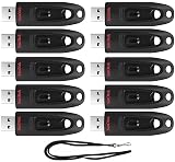 SanDisk (サンディスク) 64GB Ultra 130MB/s USB 3.0 フラッシュドライブ SDCZ48-064G GoRAMブラックランヤード (64GB 10パック)