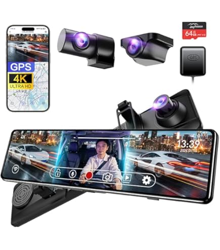Amazon.co.jp: JADO ドライブレコーダー ミラー型 12インチ 2.5K UHD