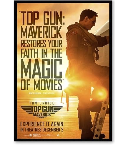 Amazon.co.jp: 【フレーム付-黒-】 映画ポスター トップガン