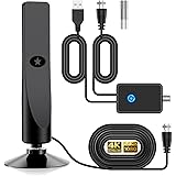 『2024業界トップクラス』室内アンテナ 500KM 受信範囲 4K Yirui HDTV 360度全方位受信 アンテナ テレビアンテナ 高性能 高感度 設置簡単 USB式 小型軽量信号ブースター付き 全種類 UHF VHF 対応 日本語説明書