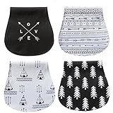 Mamimami Home 欧米スタイル　ベビー よだれかけ　コットン 柔らかい 半円　大面積　ビブ スナップ ３種類選択 サイズ調整可能 お食事 外出 用 4枚・セット