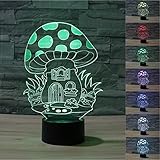 LEDナイトライト、WONFAST 3dビジュアル化Amazing Optical Illusion 7色変更タッチボタンUSB電源供給ホームデコレーションランプデスクランプギフトforキッズクリスマ