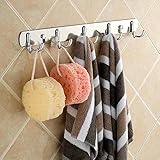 ステンレススチールタオルラック5フック