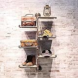 HAIZHEN 棚産業水パイプラック居間用鉄製木製勉強部屋30 * 110 cm