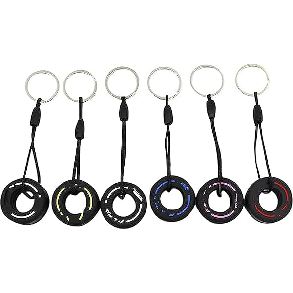 F1 Racing Tyre Keychain - Mini Soft Rubber Replica Keyring With Realistic Tread & Logos-770276