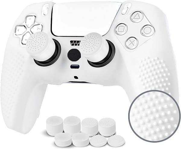 JYXETOV PS5 Controller Cover 1-Piece/2-Piece (28 Options), Free 8-Button Caps, Silicone Protection, Can Be Charged with Original Charger, Non-slip Design, Suitable for Double-Sided Printing Patterns - 1