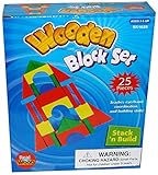 Stack 'n Build 25-Piece Wooden Block Set [並行輸入品]