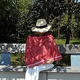 Poncho(ぽんちょ)　日本製　国産　授乳ケープWガーゼ　バンダナ (赤)